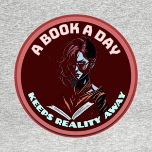 A Book A Day Sticker T-Shirt